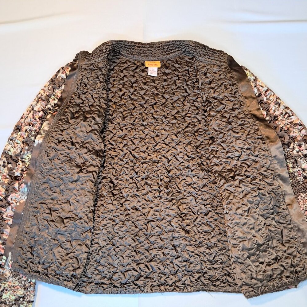 Ruby Rd. Brown Floral Jacket Polyester Full Zip W… - image 7